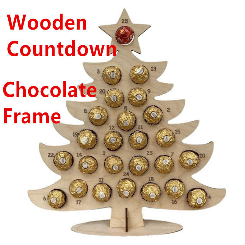 Wooden Advent Calendar Christmas Party Decoration